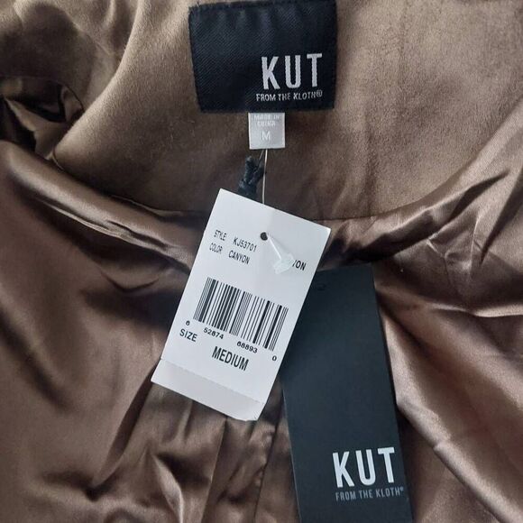 KUT from the Kloth Quilted Panel Faux Suede Moto Jacket NWT Medium - Picture 11 of 12